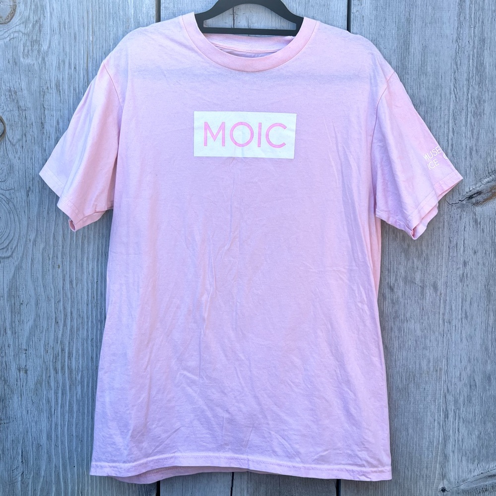 MOIC logo museum of ice cream pale bubblegum pink short sleeve cotton t-shirt